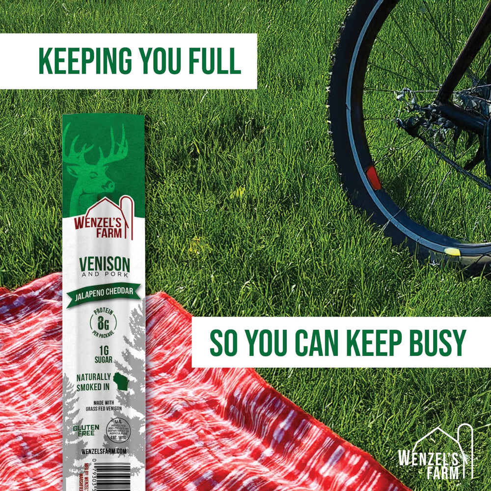 Serving ideas with dips and beverages promote versatile snacking moments with Wenzel's Farm sticks.