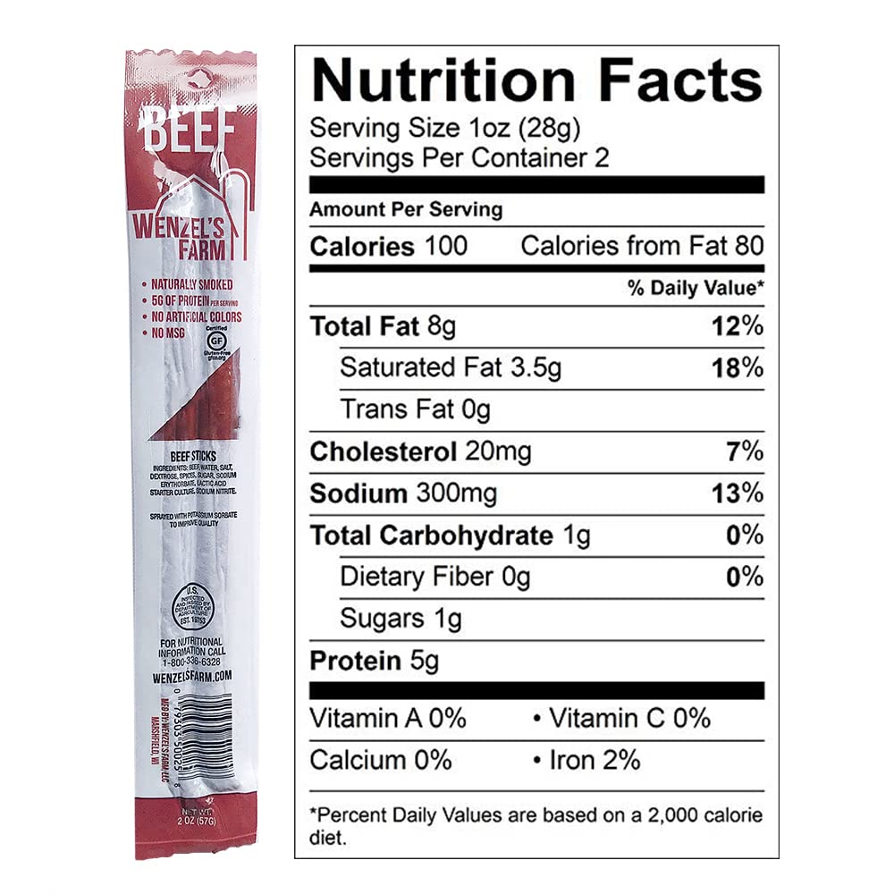 Wenzel's Farm On-the-go snack pack, convenient 2-stick portions for busy days.