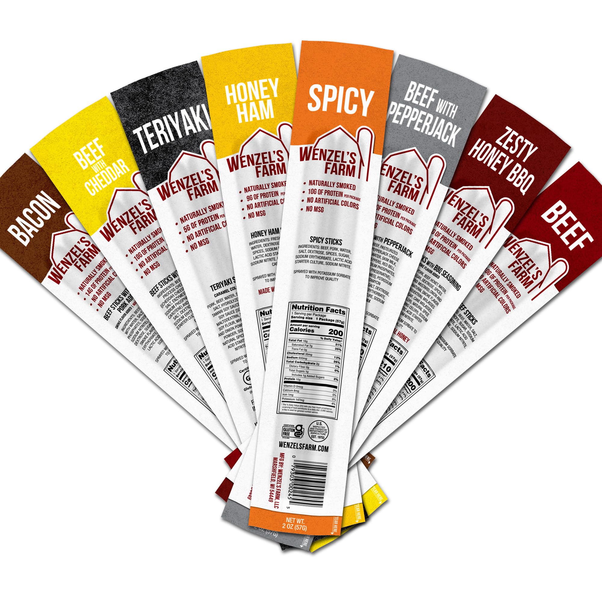 Wenzel's Farm Original Pack snack sticks, savory and protein-rich for active days.
