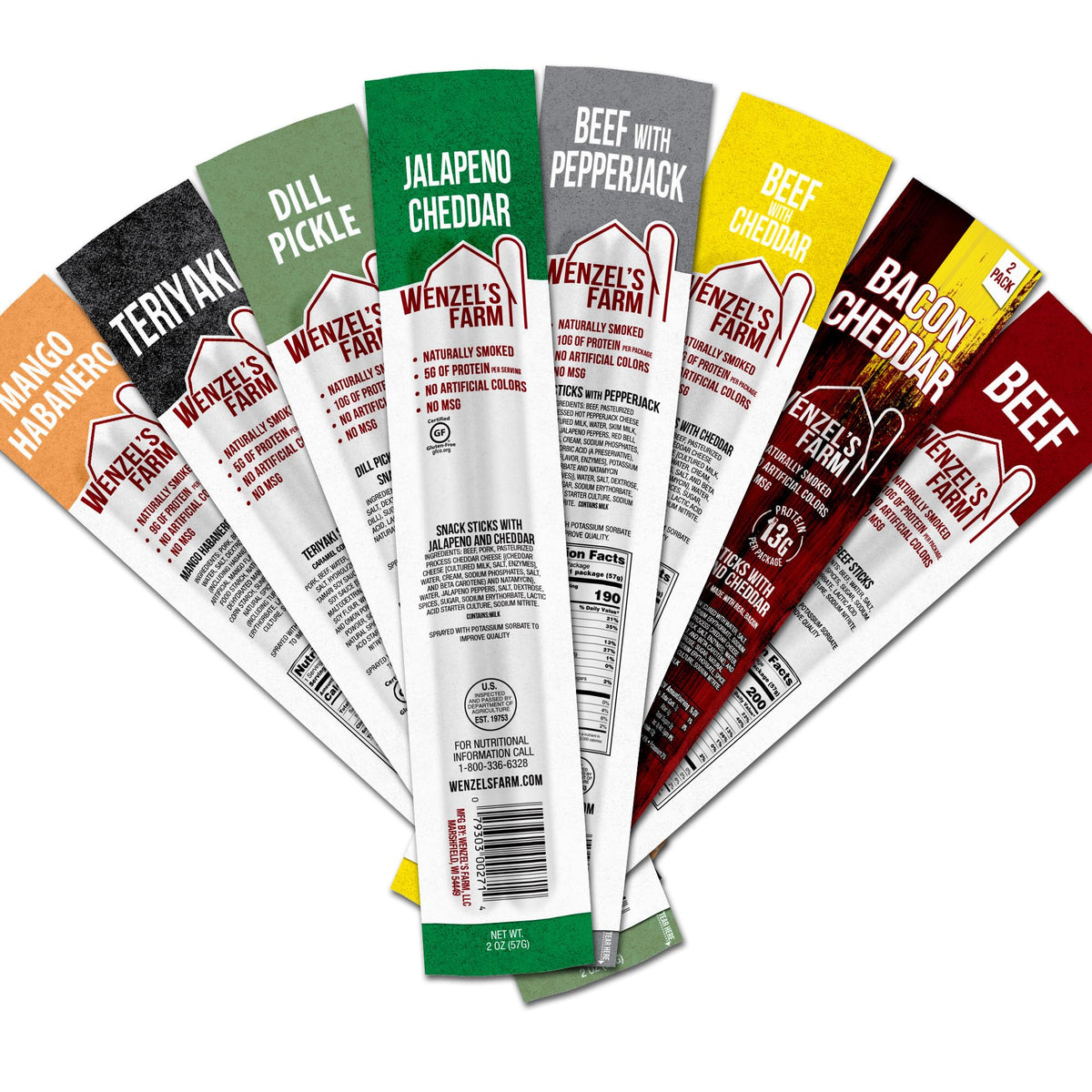 Wenzel’s Farm variety pack of snack sticks, gluten-free and high-protein for busy days