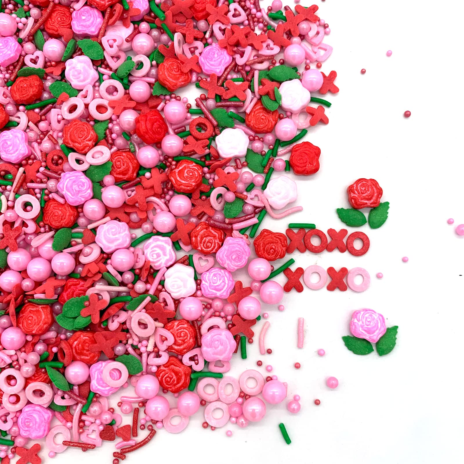 Weraru Rose Hearts Sprinkles brighten cupcakes with pink and red hearts
