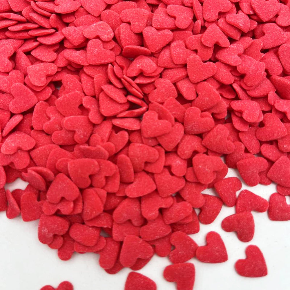 Weraru Valentines Sprinkles Red Hearts on ice cream for playful topping