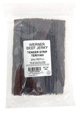 Werner Tender Strips Teriyaki jerky individually wrapped for easy on-the-go snacking