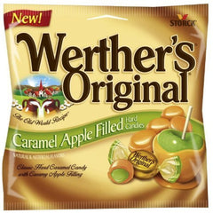 Werther's Original caramel apple candies bag front, ideal for sharing at gatherings.