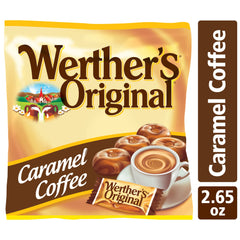 Serving tray with Werther's Original caramel coffee pieces for Halloween party.