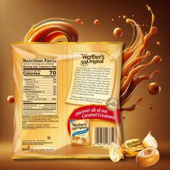Individually wrapped Werther's caramel for mess-free on-the-go snacking.