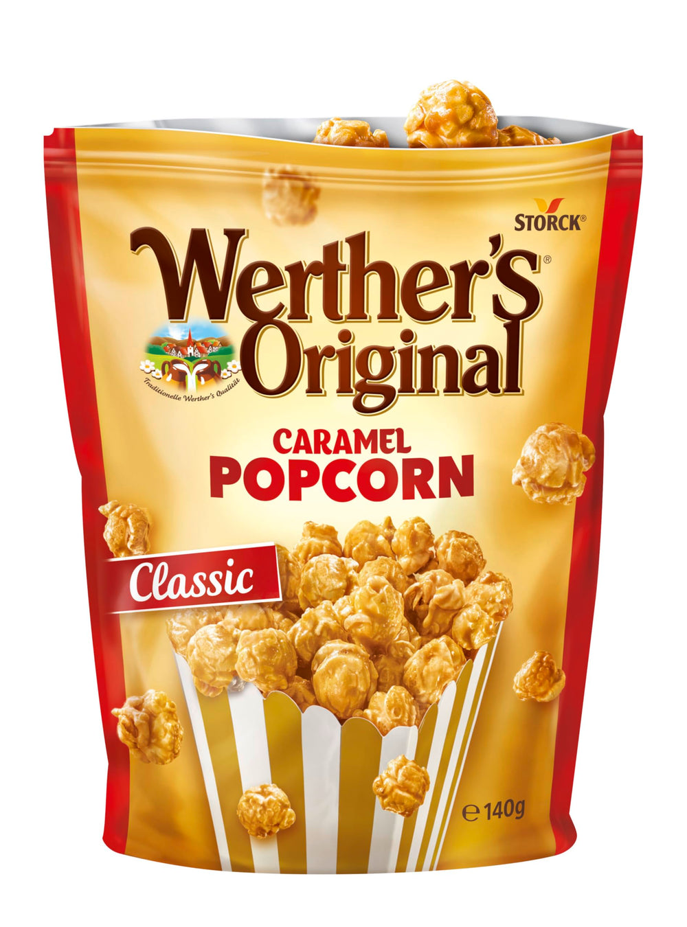 Werther's Original caramel popcorn classic 140g pack-2 serving bowl invites sharing moments.
