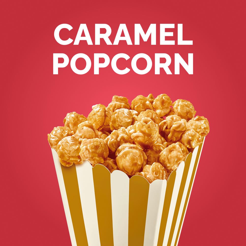 Werther's Original popcorn caramel glaze close-up emphasizes indulgent aroma and flavor.
