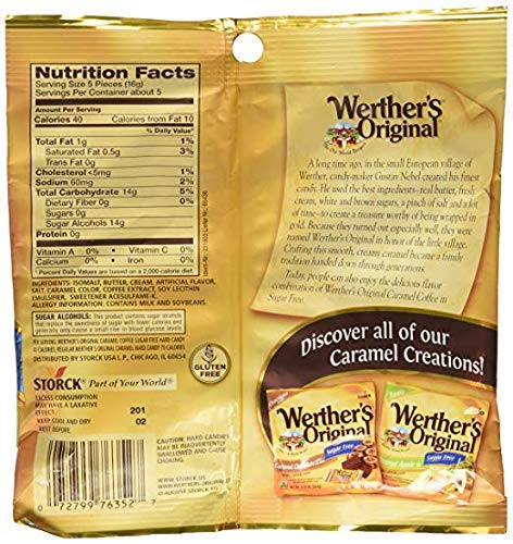 Individually wrapped Werther's candies highlight freshness and on-the-go convenience.