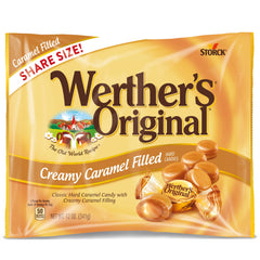 Werther's Original creamy caramel filled candy with a smooth center in a 12 oz bag
