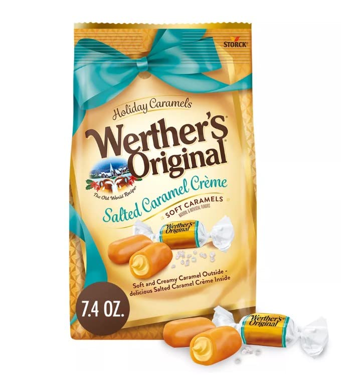 Werther's Original salted caramel creme soft caramels bag for gifting and sharing