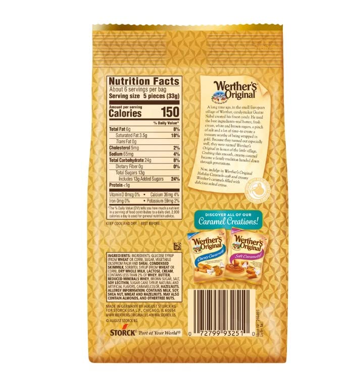 Close-up of Werther's Original creme center highlighting creamy texture