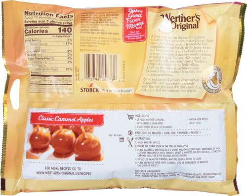 Werther's Original soft caramel bag open inviting creamy bite