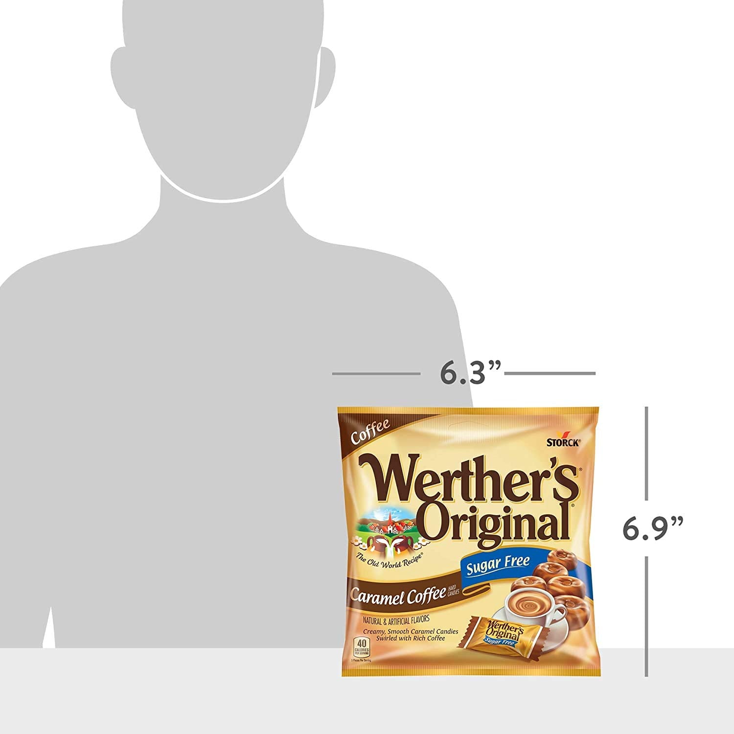 Gift-ready Werther's Original sugar-free caramel coffee candies in a premium pack.