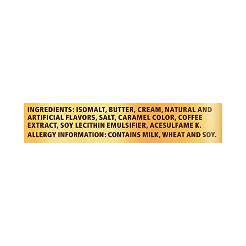 Close-up of Werther's Original sugar-free caramel coffee hard candy, creamy texture and aroma