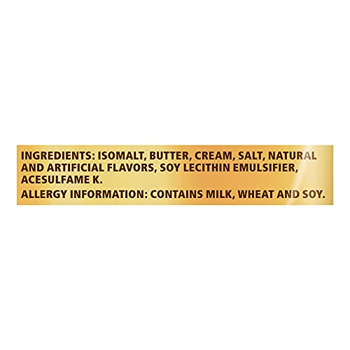 Close-up of Werther's Original sugar-free caramel candies highlighting buttery texture.