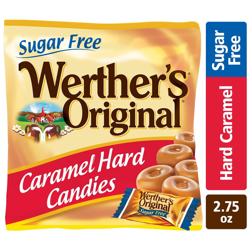 Halloween display featuring Werther's Original sugar-free caramel candies for treats.