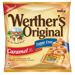 Werther's Original sugar-free caramel candies packaging for easy sharing at gatherings.