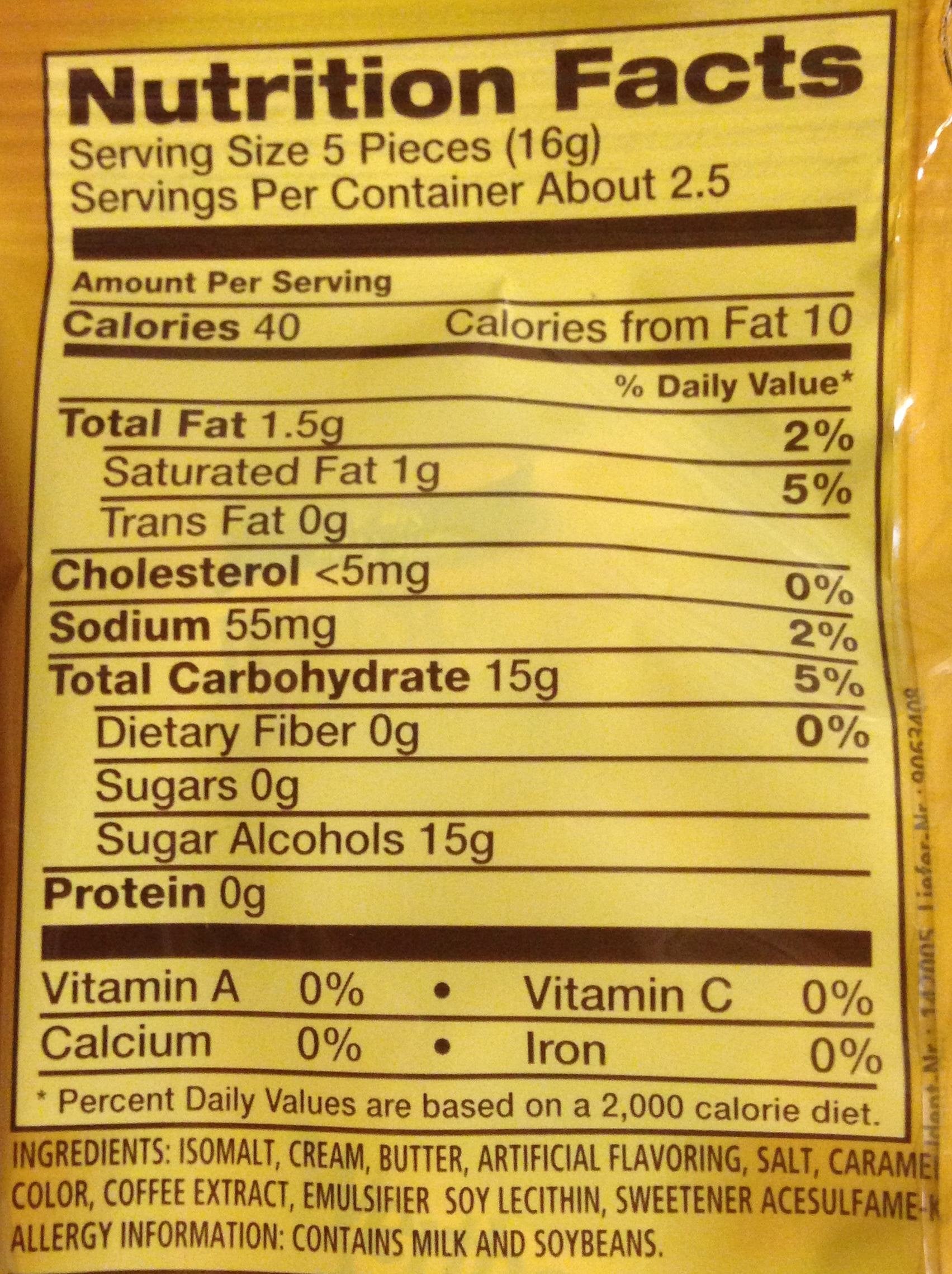 Close-up of Werther's Original sugar-free hard candies highlighting smooth caramel flavor.