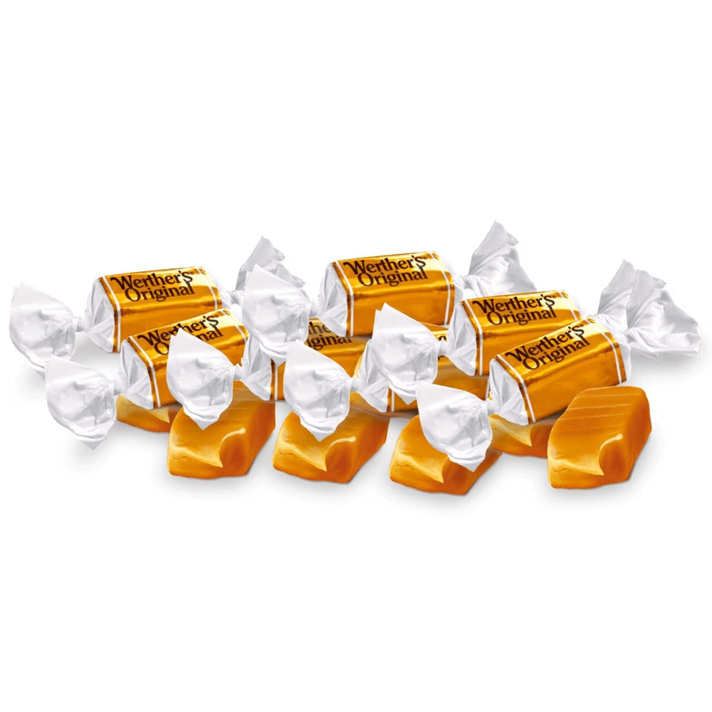 Individually wrapped Werther's soft caramel chews in a two-pack for office snacking