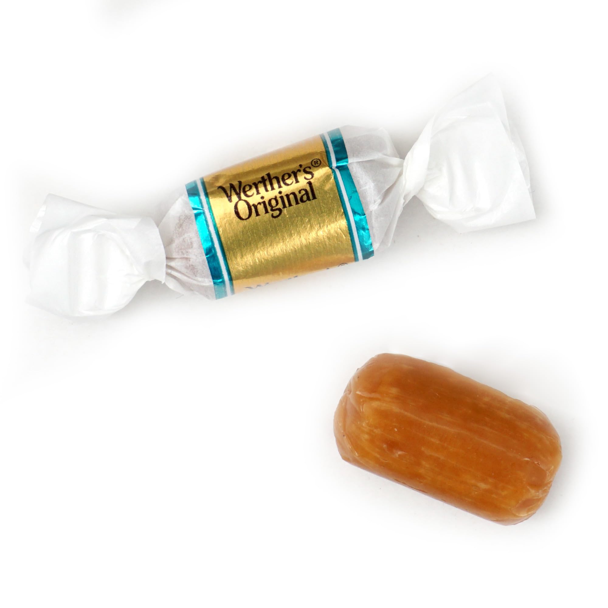 Close-up of Werther's Soft Caramel Original Salted Creme showing creamy texture and balanced salt.