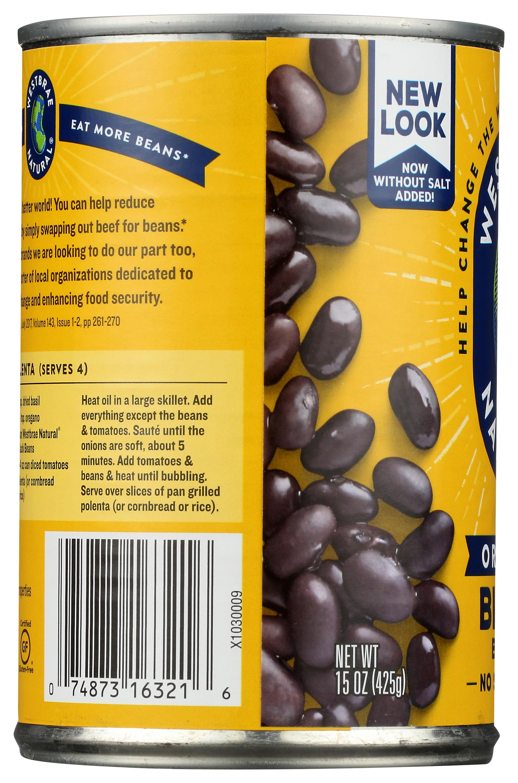 Westbrae Natural black beans chili; hearty texture in minutes.