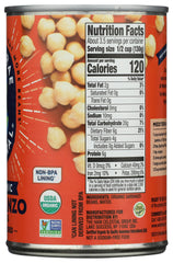 Westbrae garbanzo beans pouring action emphasizes ready-to-use convenience