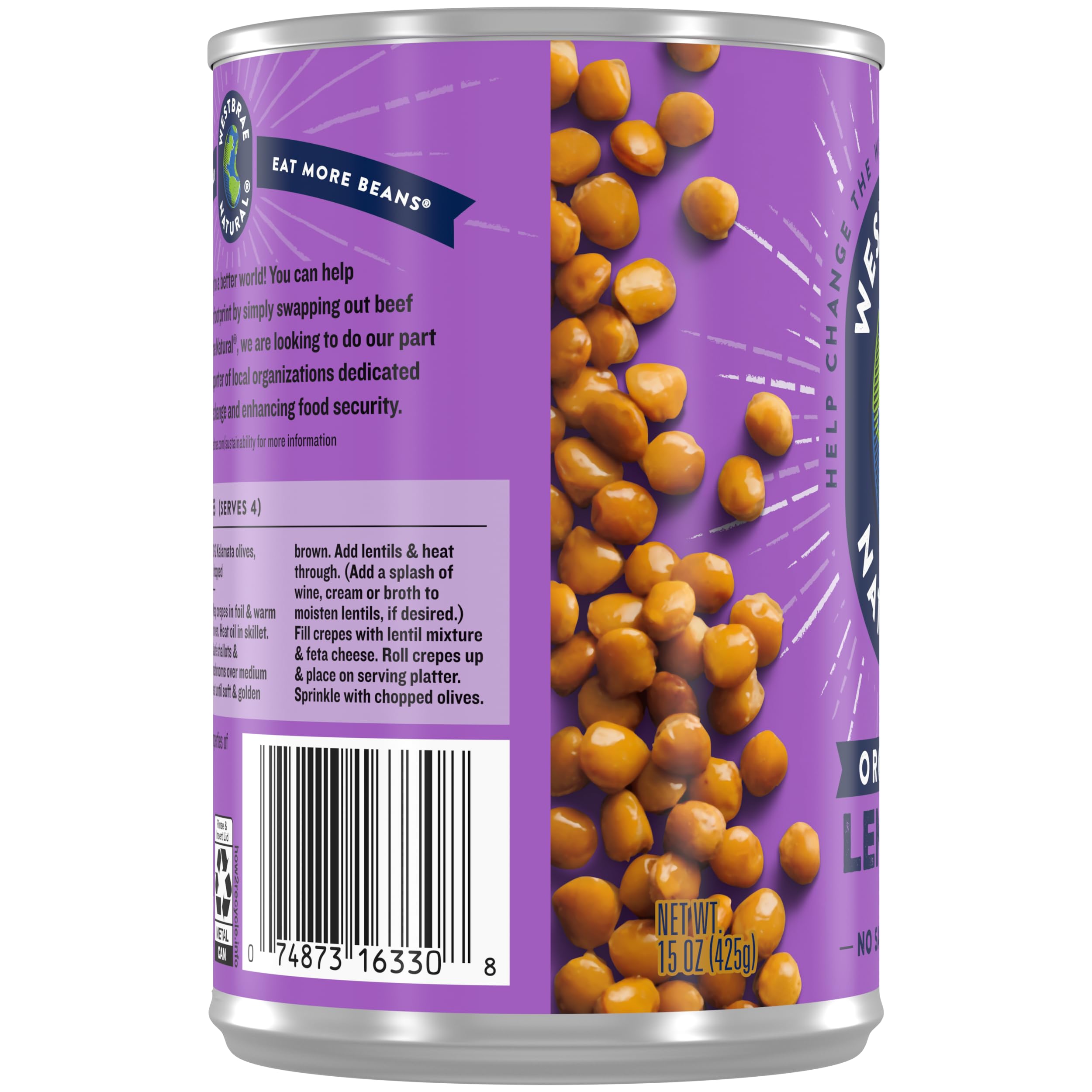 Westbrae Natural Lentils in kitchen setting illustrate versatile gluten-free staple.