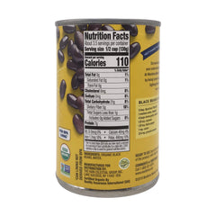 Westbrae Natural organic black beans can top-view; versatile base for meals.
