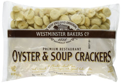 Westminster Bakers Co. Oyster Crackers packaging front improves pantry visibility.