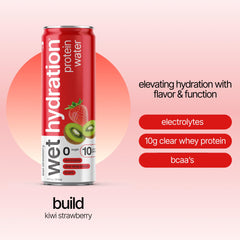 Wet Hydration Kiwi Strawberry label on bottle highlighting clean ingredients