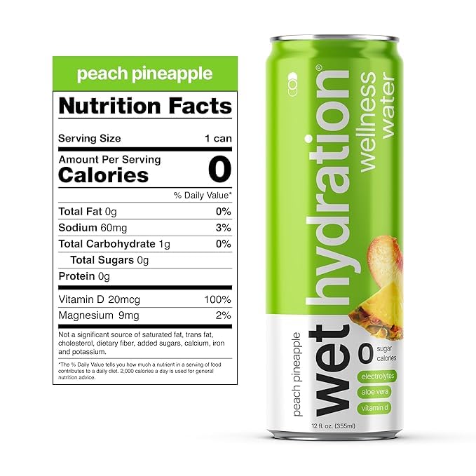 Wet Hydration poolside shot can display — perfect poolside refreshment with zero calories.
