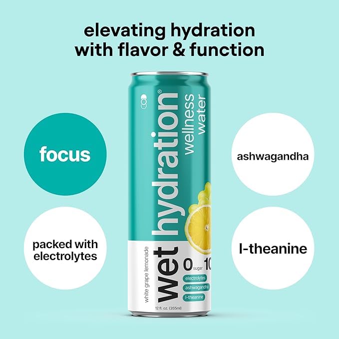Wet Hydration Watermelon Lemon Lime can — refreshing zero-calorie option during training.