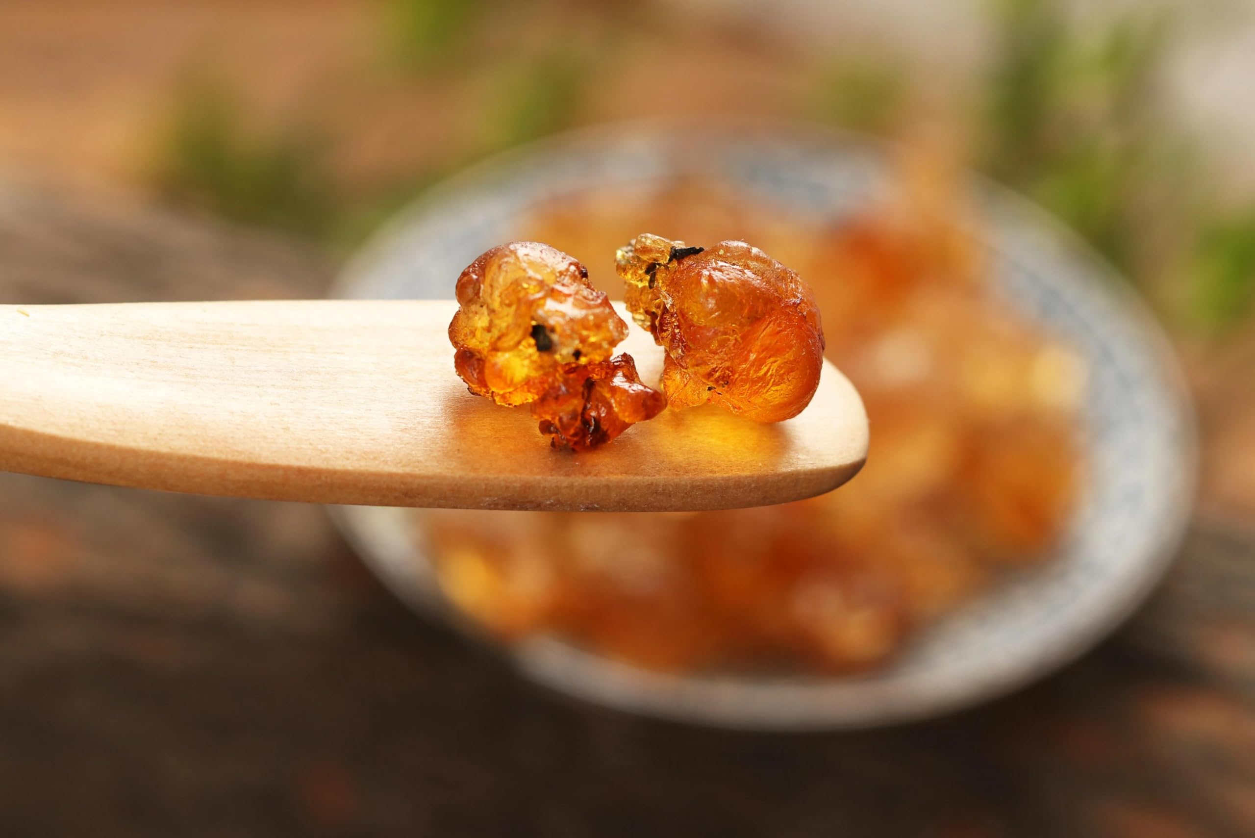 WFH Peach Resin Gum closeup ingredients emphasizes natural texture and color