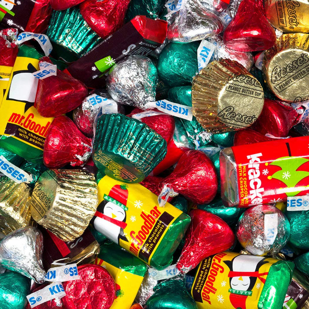 WH Candy Christmas mix featuring Kisses and Minis, great for party favor bags