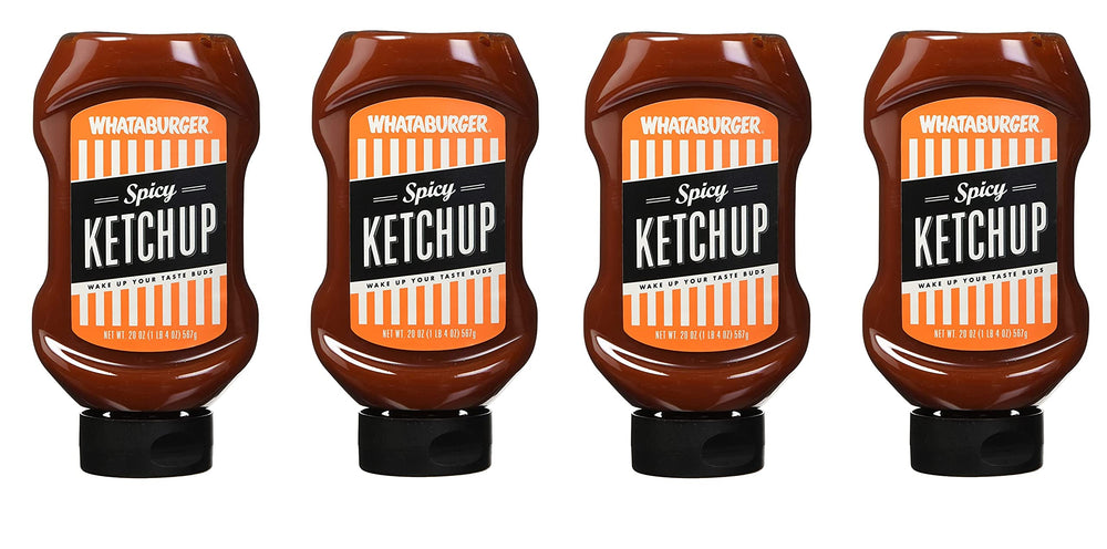 Whataburger Spicy Ketchup 20oz bottle enhances burgers with a bold tangy kick.