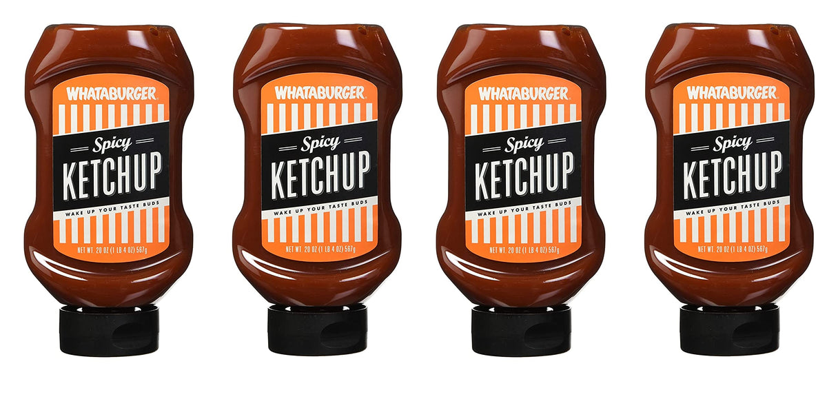 Whataburger Spicy Ketchup 20oz bottle enhances burgers with a bold tangy kick.
