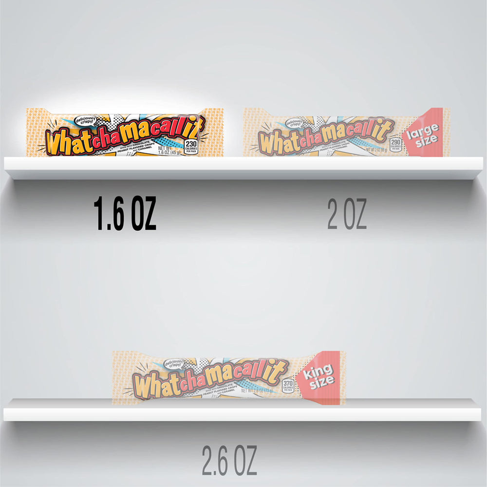 Whatchamacallit bar bite highlighting melty chocolate and chewy caramel