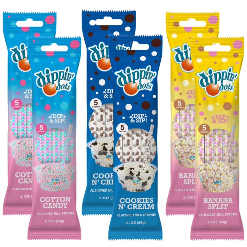Whatever Brands USA Dippin’ Dots cotton candy milk straw for kid-friendly lunchbox fun