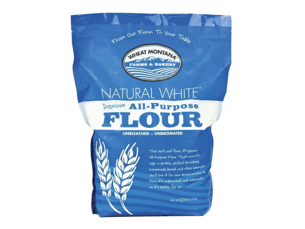 Wheat Montana Natural White flour bag for versatile baking with reliable textures.