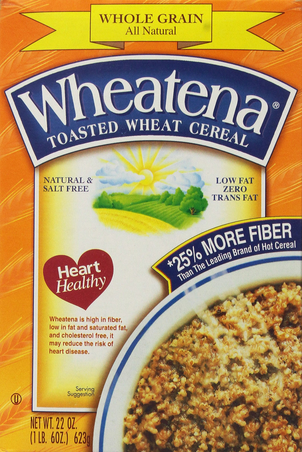Wheatena toasted wheat cereal box pack showing four 20-ounce boxes for a high-fiber breakfast option