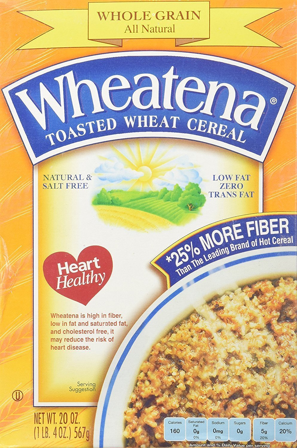Wheatena Toasted Wheat Cereal two-pack boxes offer a fiber-rich breakfast option
