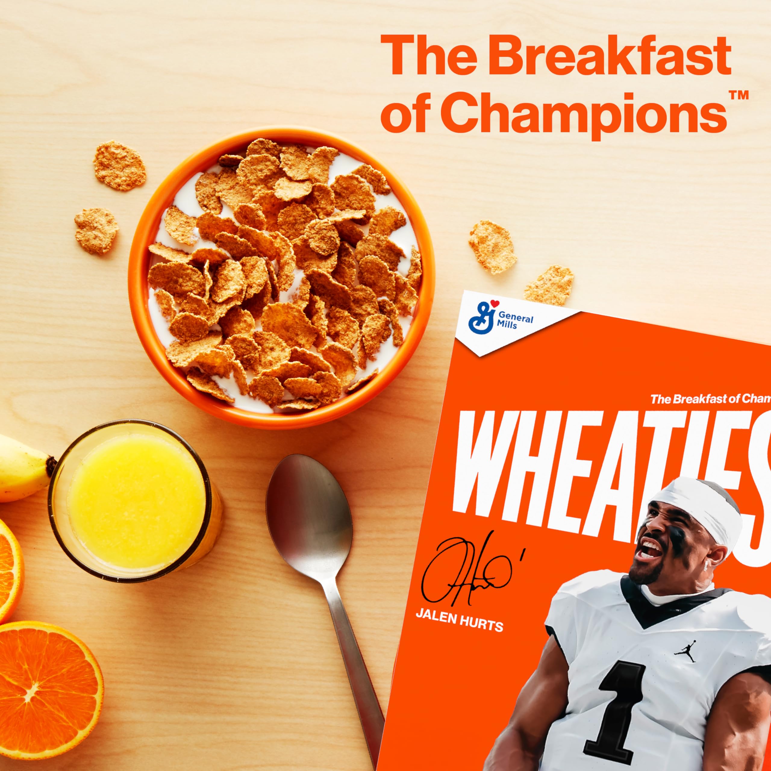 Wheaties box on kitchen shelf as a pantry staple option