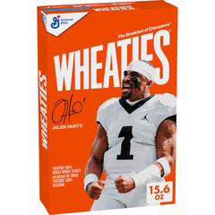Wheaties box featuring Jalen Hurts, front view for breakfast inspiration