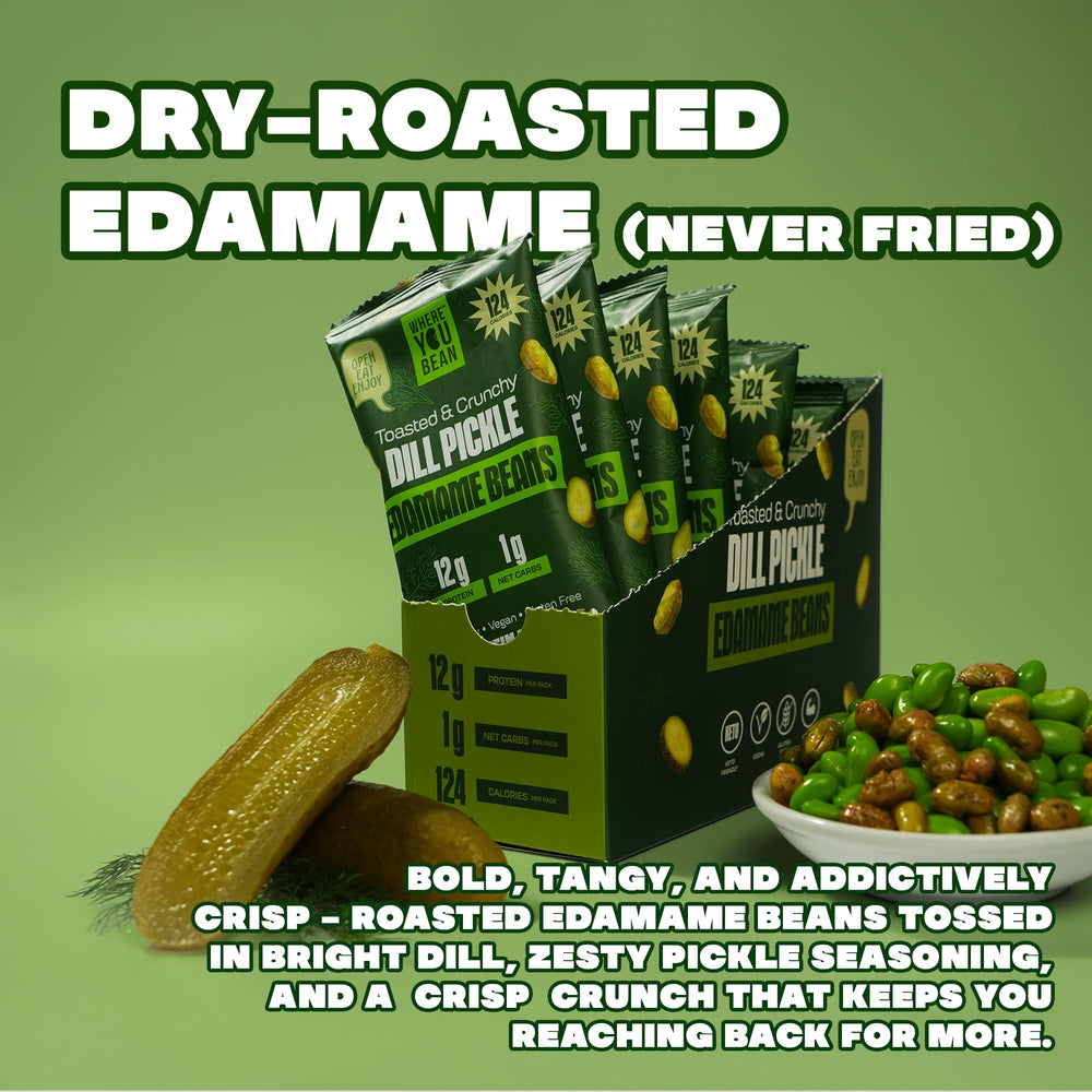 Where You Bean Edamame Dill Pickle kitchen scene for meal prep