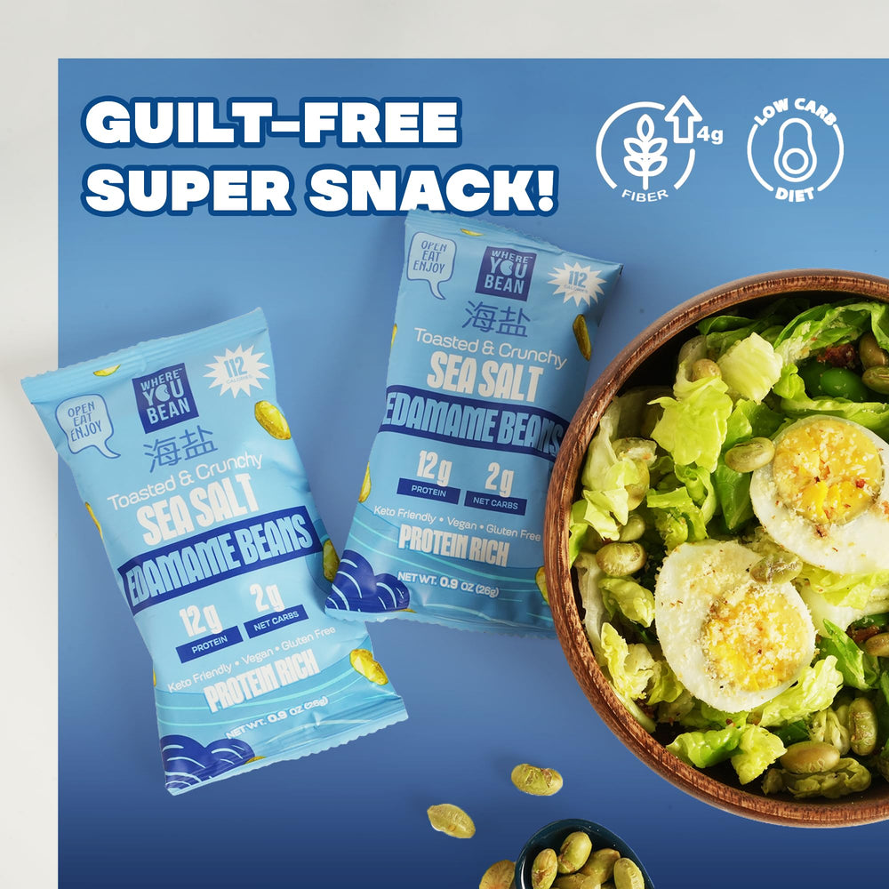 Where You Bean Edamame sea salt finish highlights natural nutty flavor