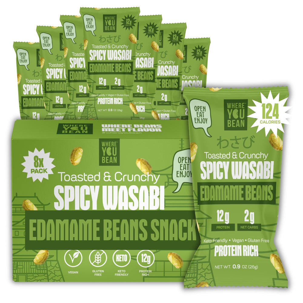 Where You Bean spicy wasabi edamame pack for bold on-the-go snacking