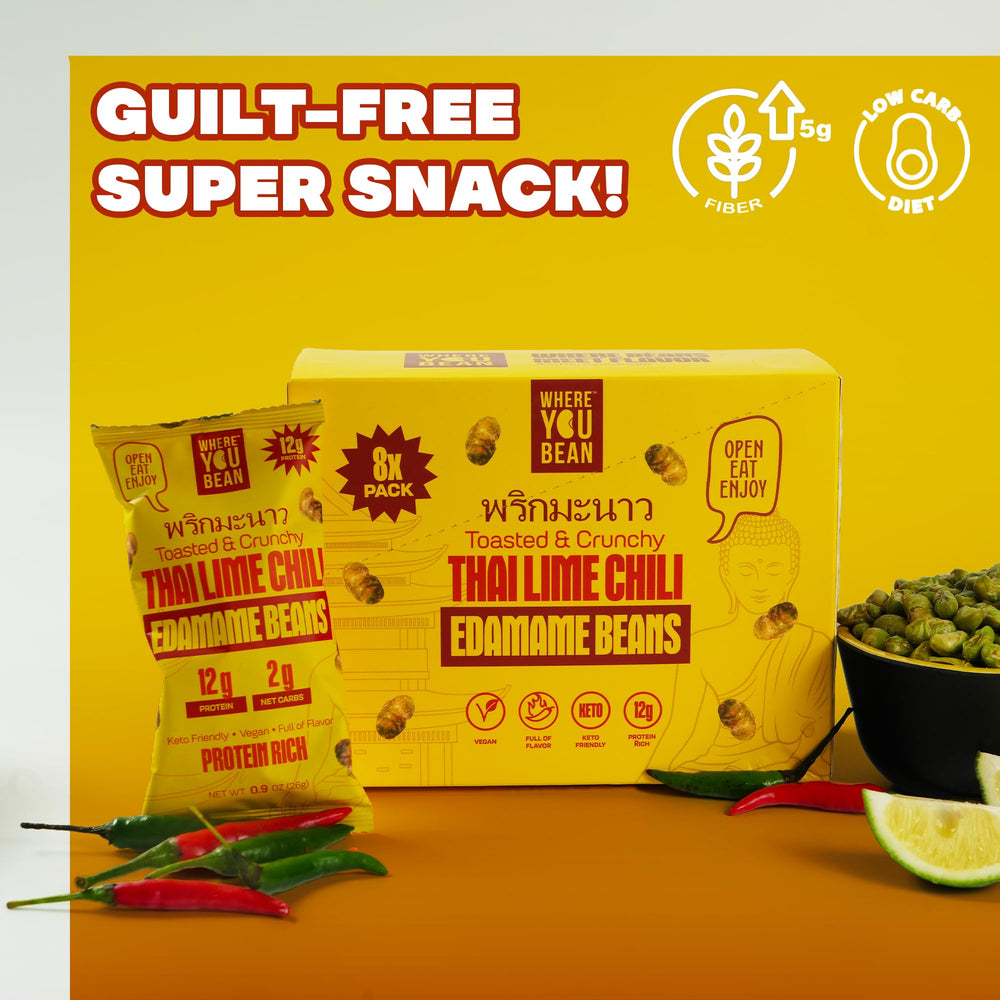 Where You Bean gluten-free crunchy edamame served in a bowl for sharing