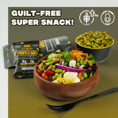 Where You Bean Edamame, vegan and keto-friendly snack with rich truffle flavor.