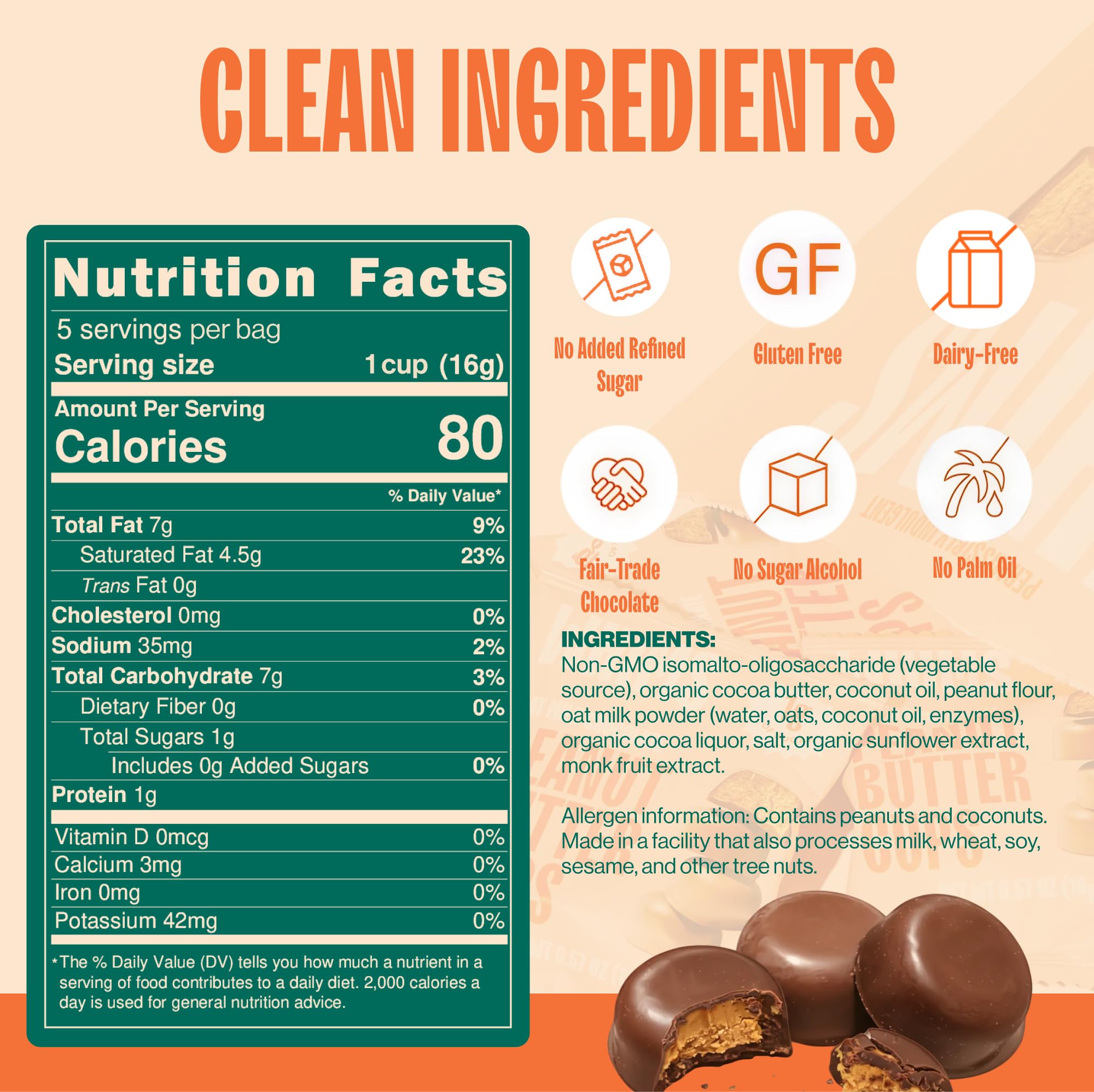 Whims close-up nougat center, creamy plant-based treat